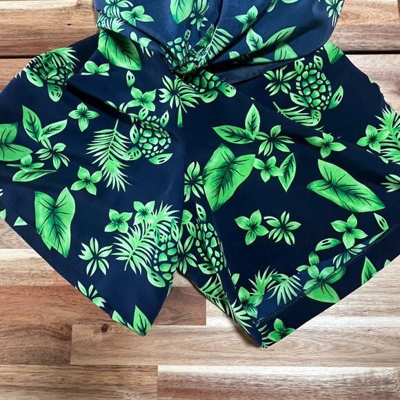 EP PRO Women Golf Skort Skirt 10 Blue Green Turtles Leafs Stretch Zipper Button - Picture 4 of 6